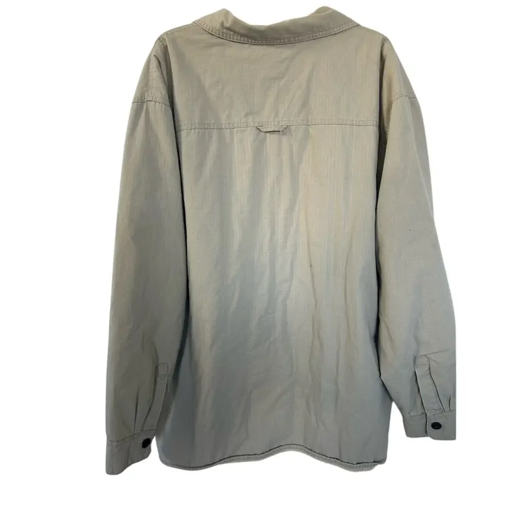 Levi’s Men’s Beige Sherpa Fleece Button-Down Jacket